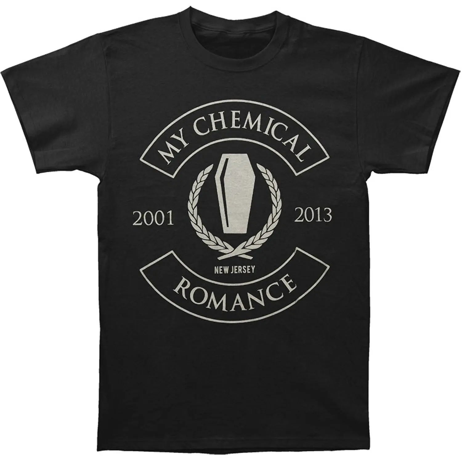 Мужская футболка с надписью My Chemical Romance черная облегающая из чистого хлопка