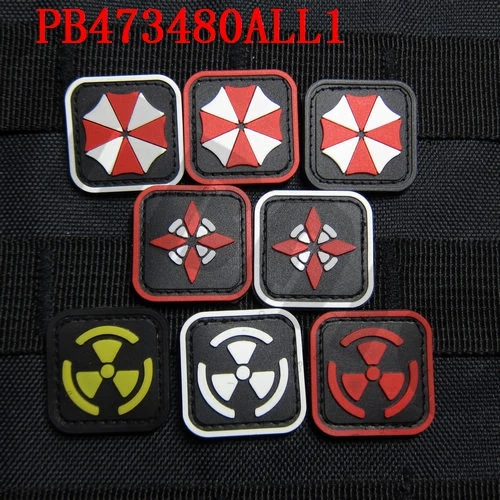 

3D PVC Patch 2 pieces Biohazard Resident Umbrella Corporation Biochemical hazard Logo Rubber patch