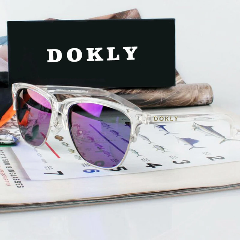 Dokly, настоящие зеркальные и поляризационные солнцезащитные очки, женские поляризационные солнцезащитные очки, полуоправы, солнцезащитные очки, Oculos De Sol - Цвет линз: DOKLY H3