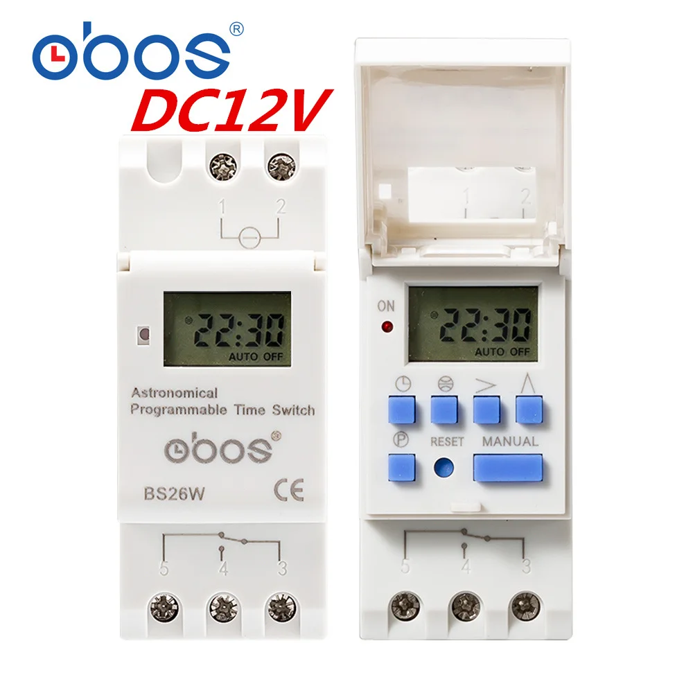 DC12V Астрономический программируемый переключатель времени BS26W AC220V программируемый цифровой таймер 16A напряжение на выбор AC110V DC12V DC24V - Цвет: DC12V