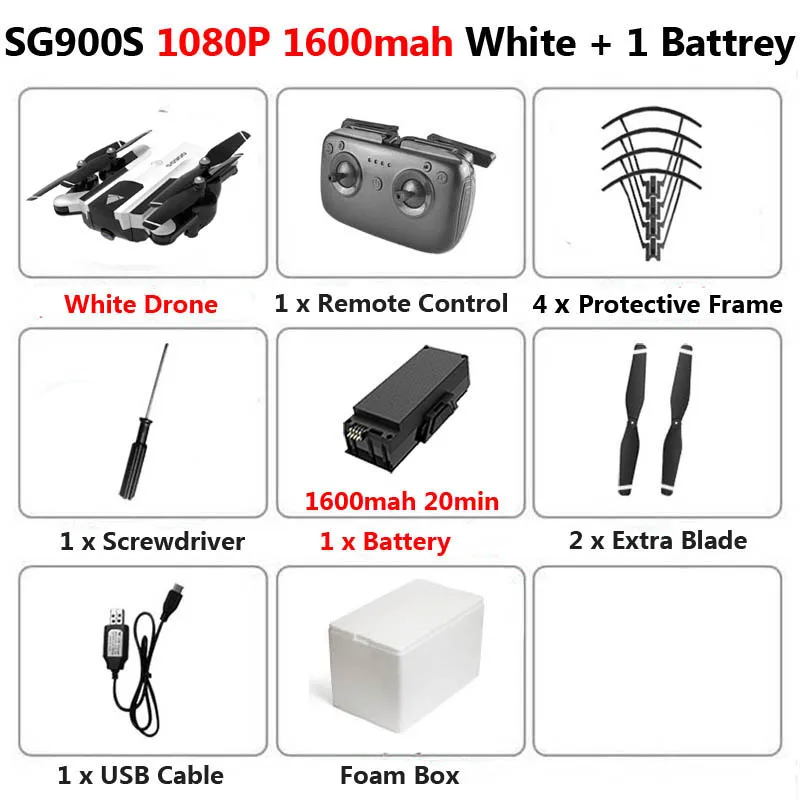 W 1600mah 1080P 1B F SG900-S SG900S gps складной Профессиональный Дрон с камерой 1080P HD селфи WiFi FPV широкоугольный Радиоуправляемый квадрокоптер Вертолет игрушки F11 - Цвет: W 1600mah 1080P 1B F