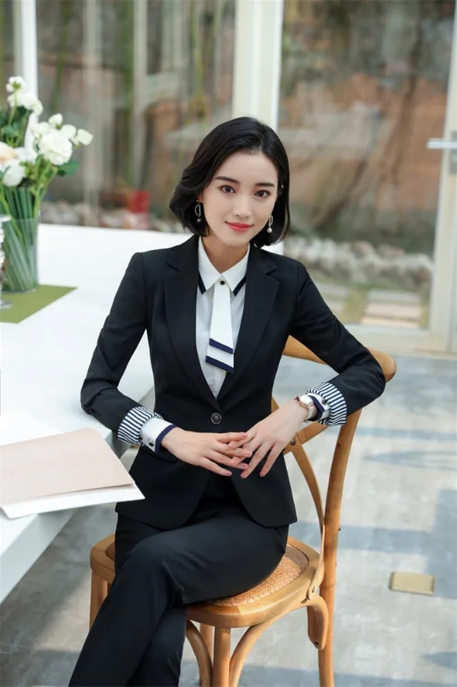 

Formal Uniform Designs Women Business Suits Ladies Office Work Wear 2019 Spring Autumn Ladies Office Work Wear Blazers Set