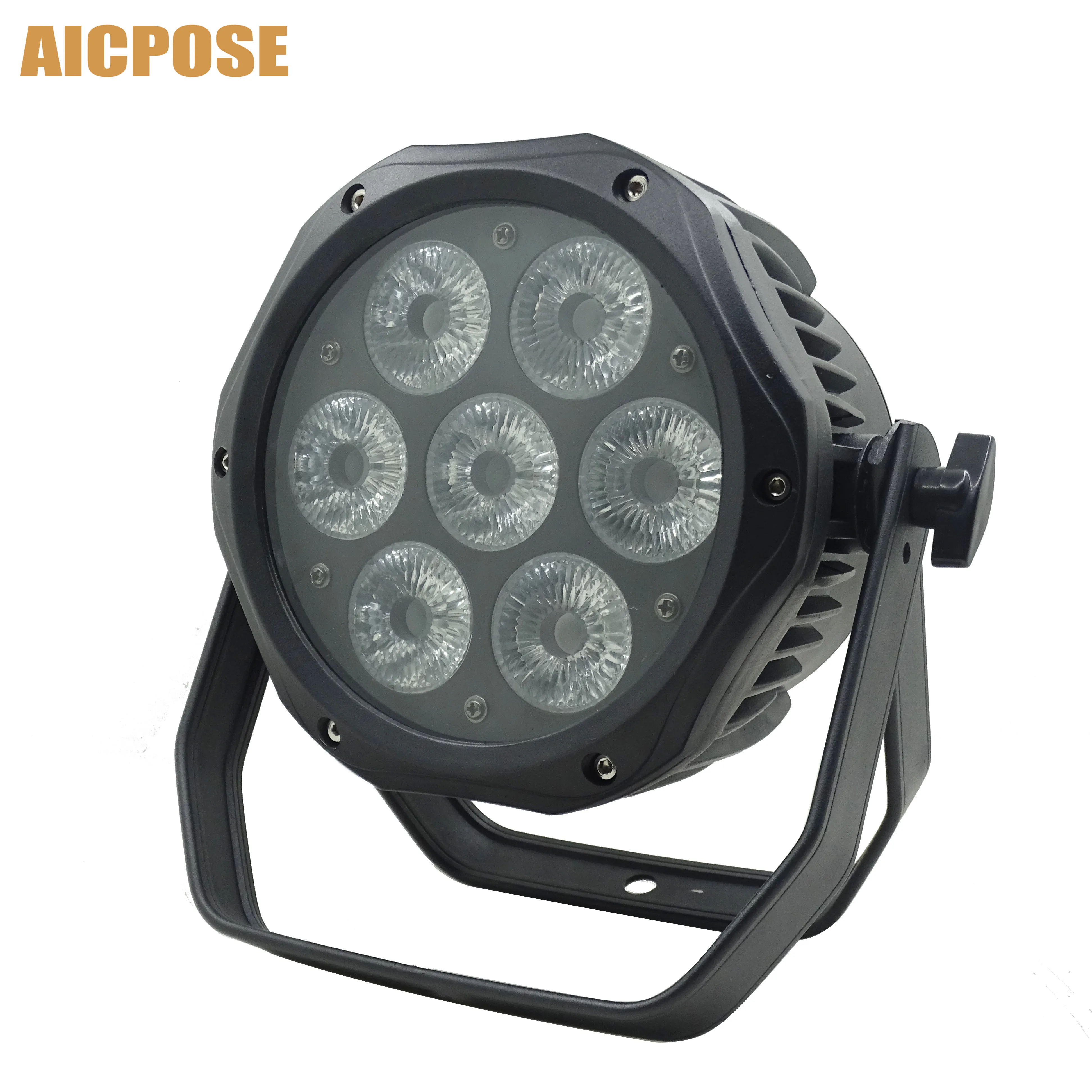 

RGBWA UV 6in1 7x18w Aluminum Par Can LED DMX Beam Effects Par 64 Mini DJ Par Light With Powercon In and Out Stage Lighiting
