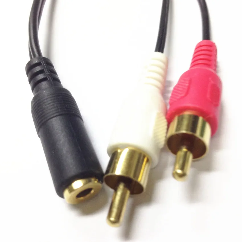 Позолоченный кабель 3 5 мм в 2RCA стереоадаптер для наушников и ПК|Кабели VGA| |