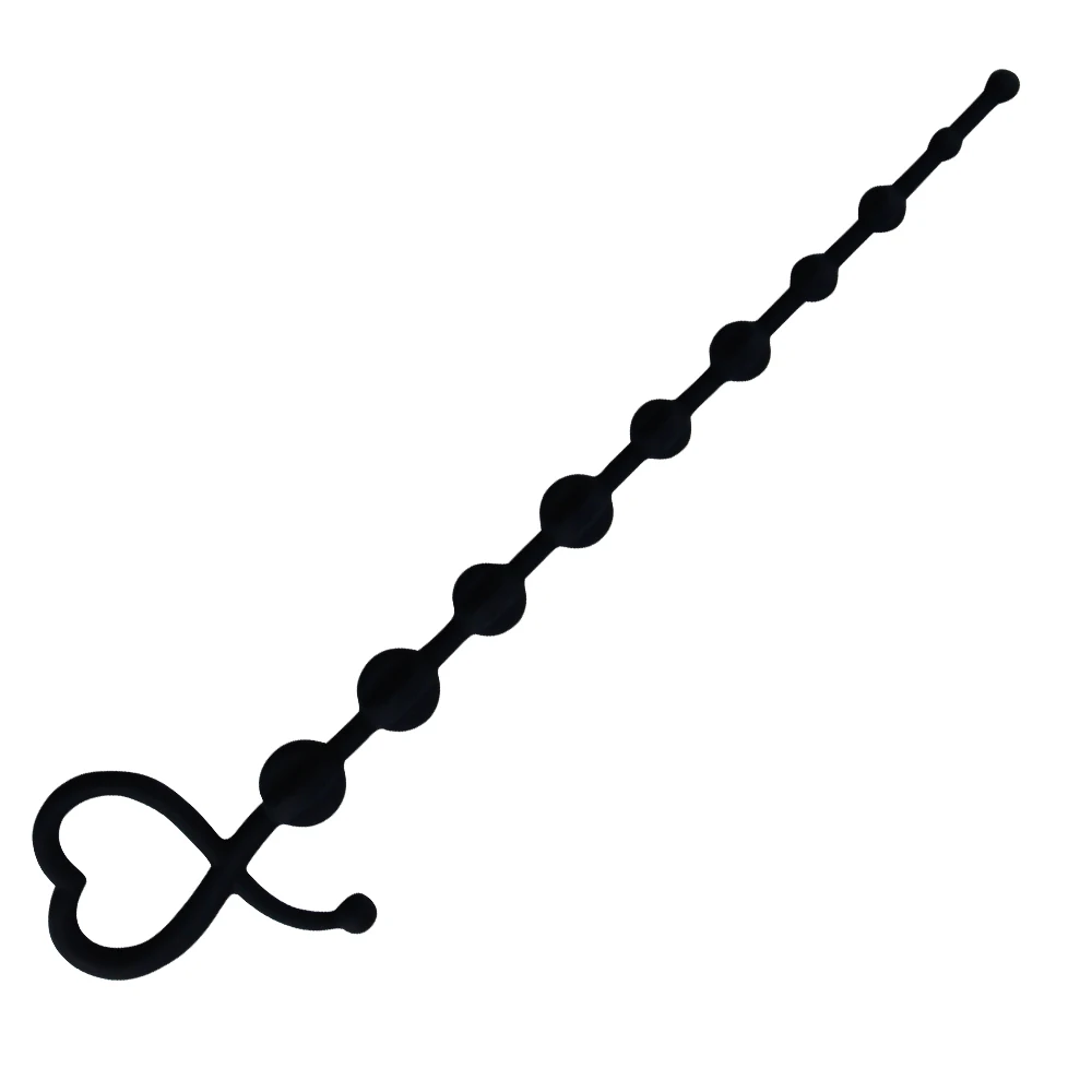 Анальная пробка с длинными бусинами для мужчин и женщин анальная в форме сердца