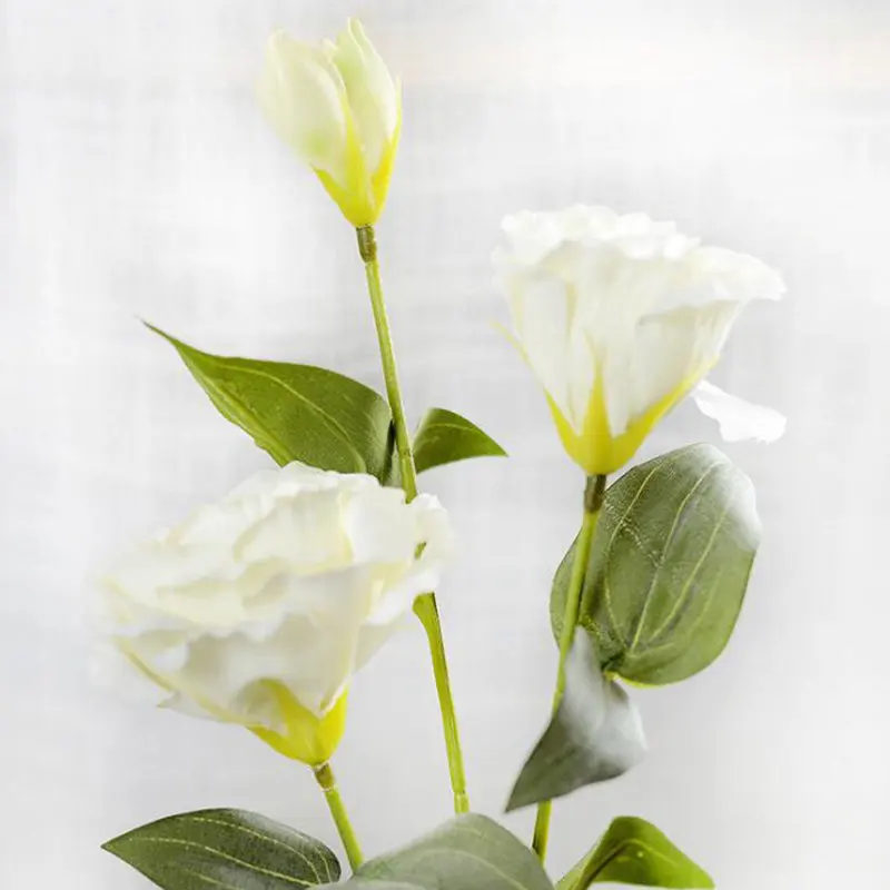 Европейский искусственный цветок 3 головы поддельные Eustoma Gradiflorus Lisianthus Рождество Свадьба Праздник декор дома