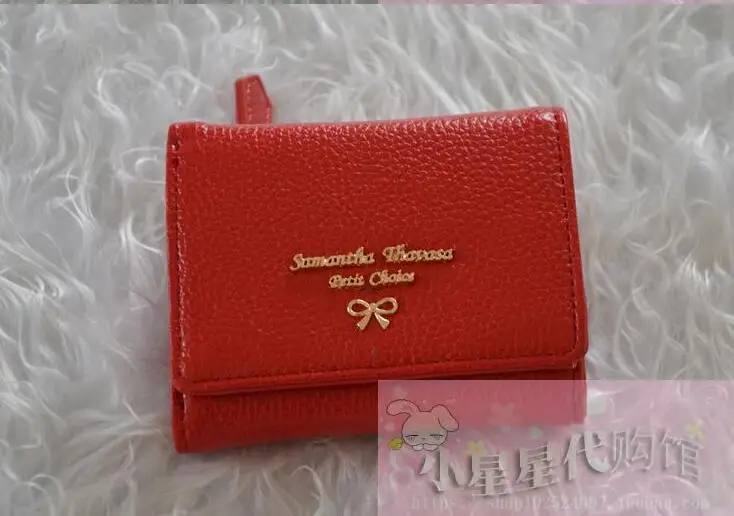 bow purse ladies coin bag, zipper short paragraph small wallet