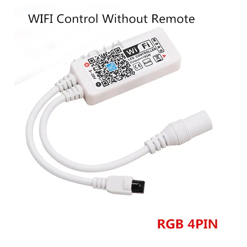 Wifi LED RGB / RGBW Controller DC9-12V with 24 Key RF IR Remote for 5050 Pixels Strip/Panel Light Ceiling Lamp | Освещение