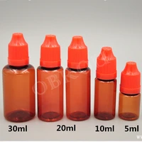 free shipping 1500pcs 5ml pet plastic amber dropper bottle eye liquid essential oil mini sizes bottle