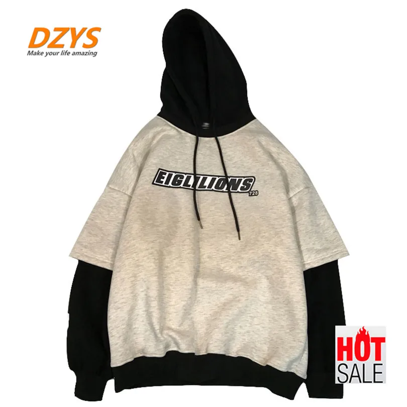 

2019 Hooded plus velvet clothing men loose fake Two coat tide men's Wear