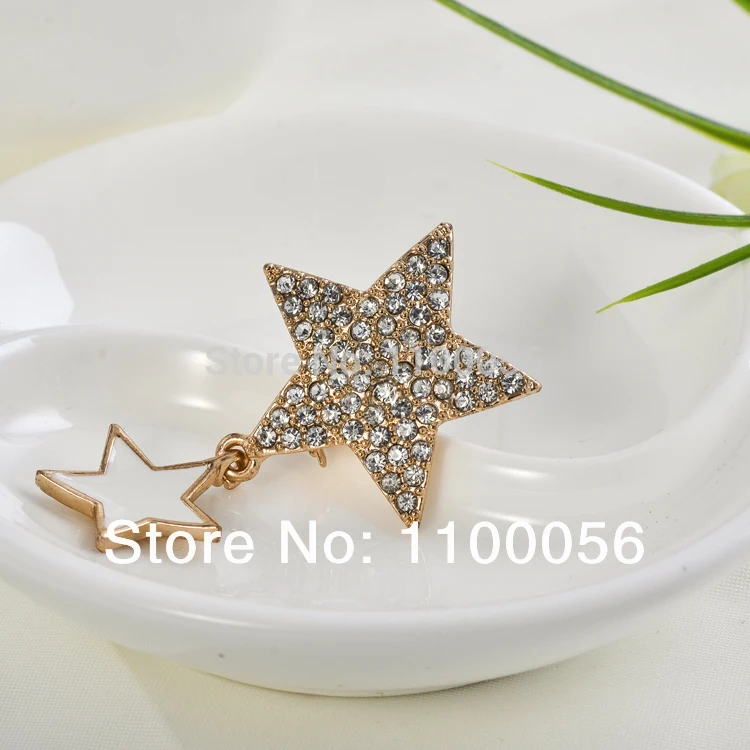 Бесплатная доставка искусственная звезда брошь оптовая продажа с кристаллами