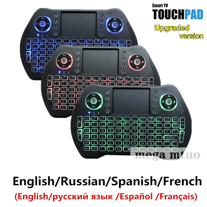 Беспроводная Клавиатура Fly Air mouse MT10 с подсветкой 2 4G русская английская испанская