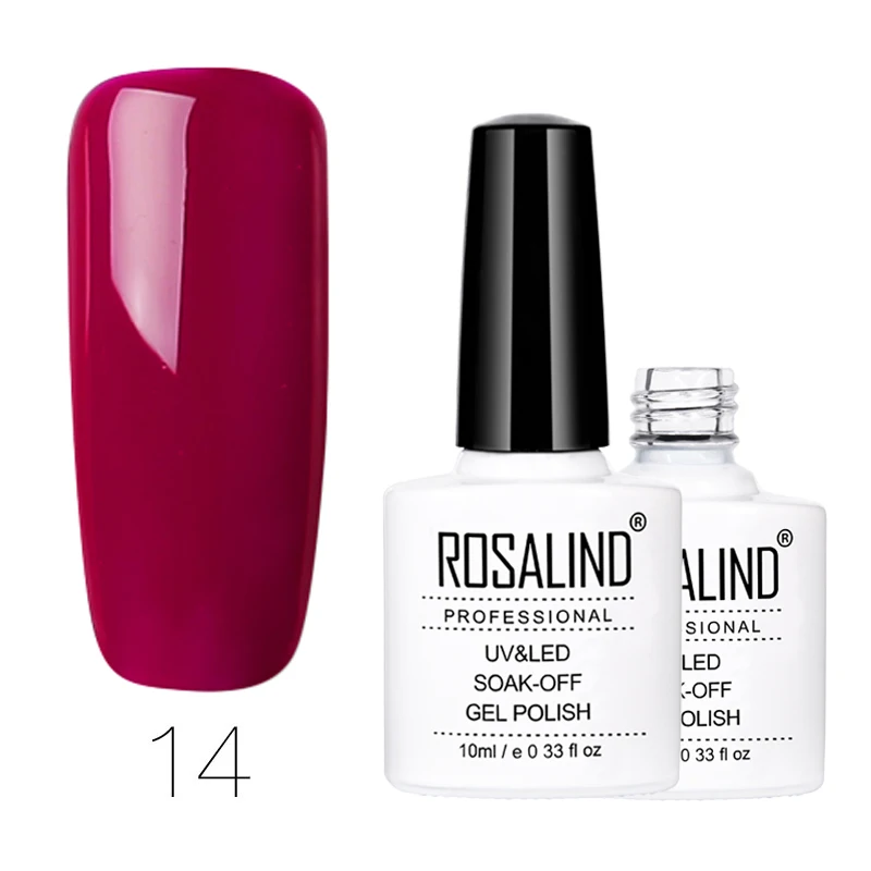 14 ROSALIND Гель-лак 1 шт. УФ-лак для ногтей Nagellak полуперманентный впитывающий Гель-лак для маникюра Гибридный Гвоздь Грунтовка Гель-лак для ногтей - Цвет: 14