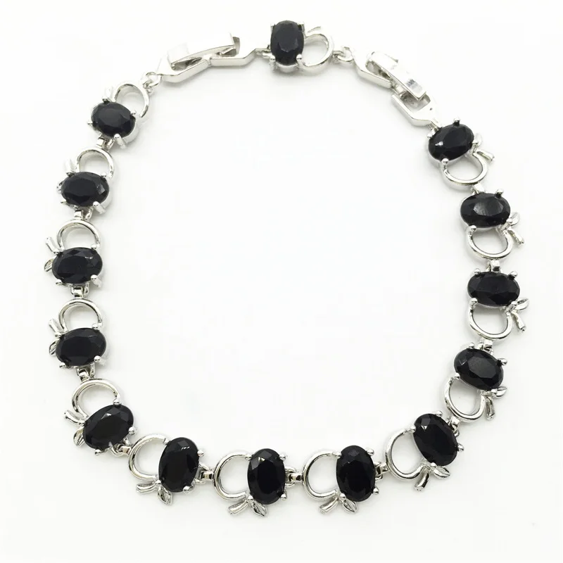 Черный Цвет Кристалл яблоко белый золотой цвет браслеты стиль AAA Циркон &