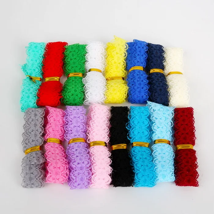 Mix 12 color 12 yard 5 ярдов/партия кружевная лента 15 мм вышитая кружевная отделка для шитья украшение для альбома DIY лоскутное ремесло - Цвет: Mix 12 color 12 yard