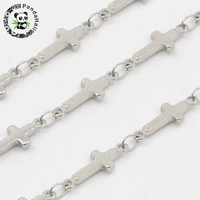 316 stainless steel link chains decorative chain with cross connector stainless steel color 5mm