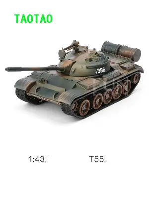 

Soviet-style T55 alloy tank model decoration 1:43 simulation metal 59-type military chariot toy tank world Military fans love