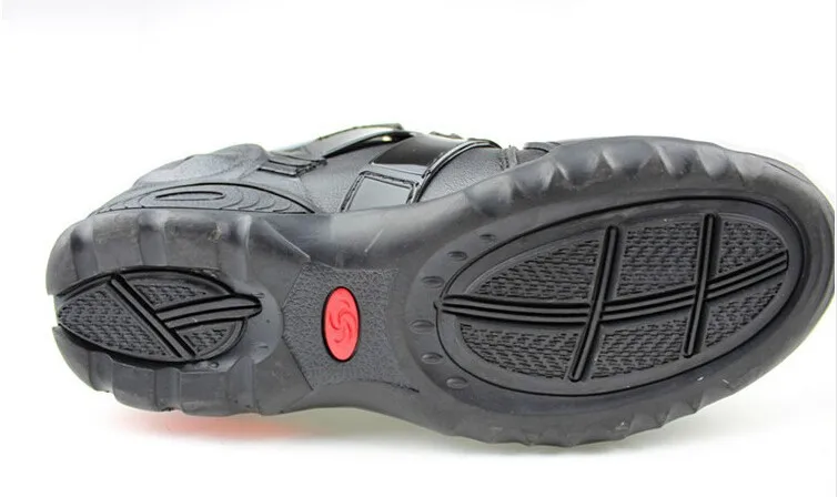 Черные разноцветные красные Аутентичные мужские мотоциклетные ботинки обувь