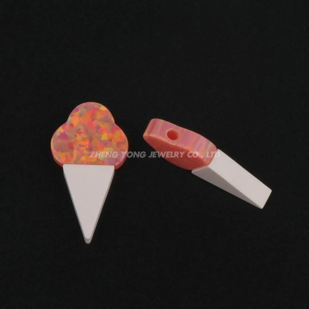 Ice cream-9.5x17mm Новое поступление, 1 шт./лот,, маркиза/груша/цветок, сглаза, опал, камень, необычная огранка, подвеска для опала, ожерелье - Цвет: Ice cream-9.5x17mm