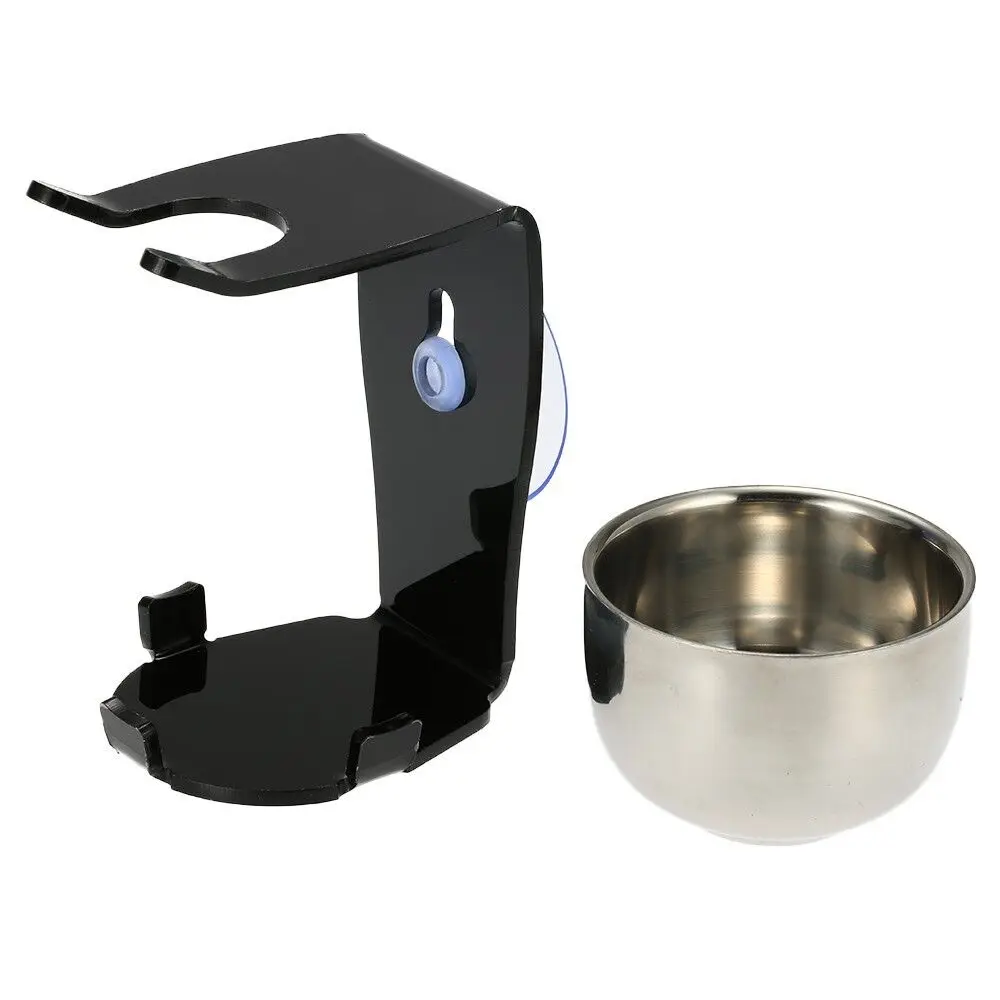 

high quality black Acrylic man's shaving brush Z stand with matel shaving bowl