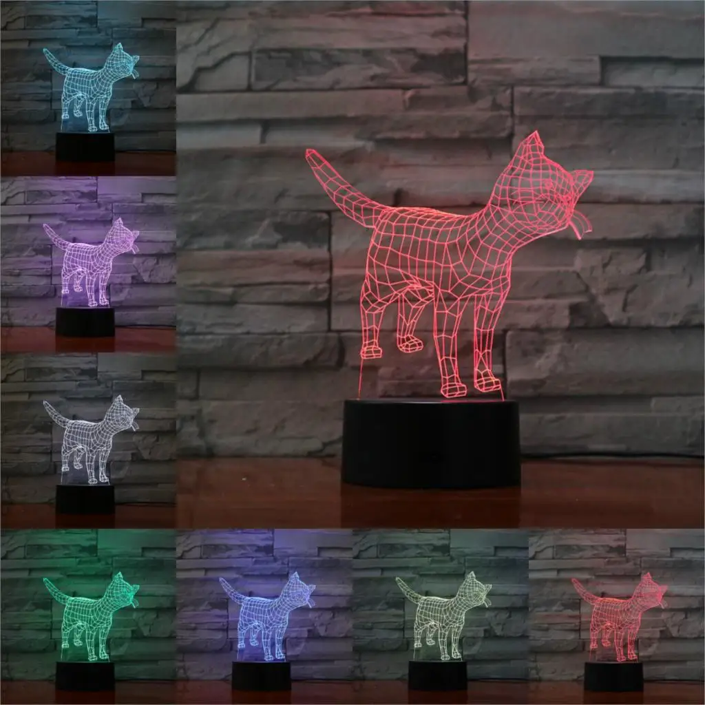 CAT 6 Милый кавайный котик 3D лампа животное Ночной светильник светодиодный USB гаджеты для настроения многоцветный светильник Настольная лампа для детей Детский подарок - Испускаемый цвет: CAT 6
