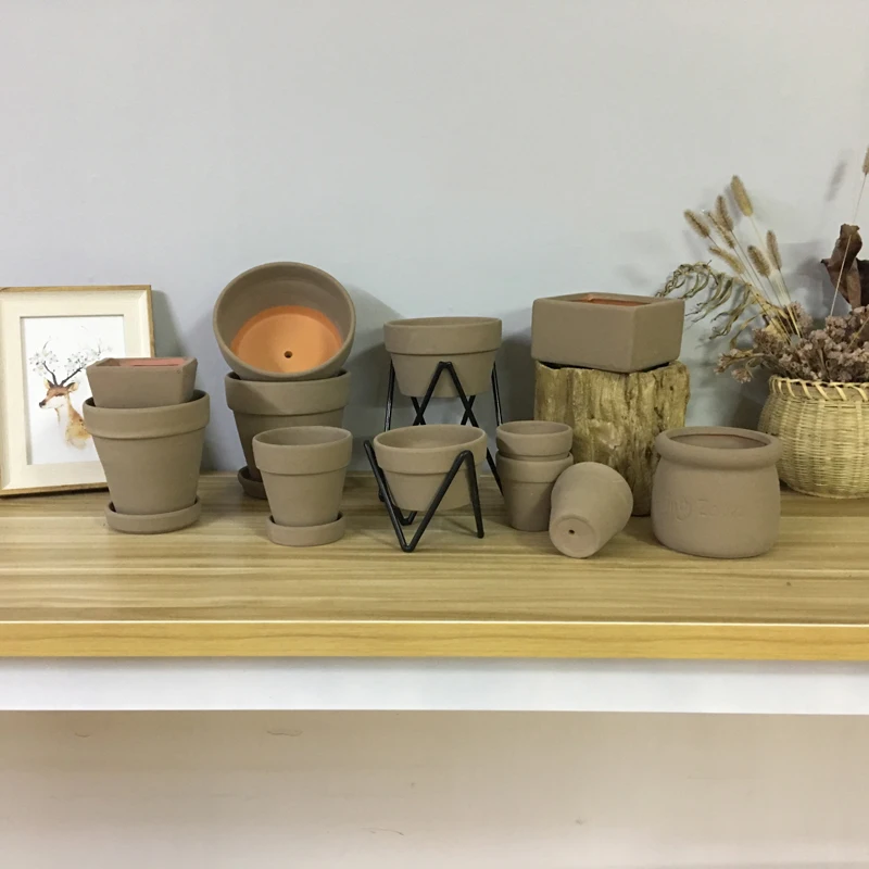 Бесплатная доставка! Простой красный керамический цветочный горшок в