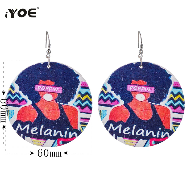 Женские серьги капельки IYOE деревянные золотого цвета с изображением слона и