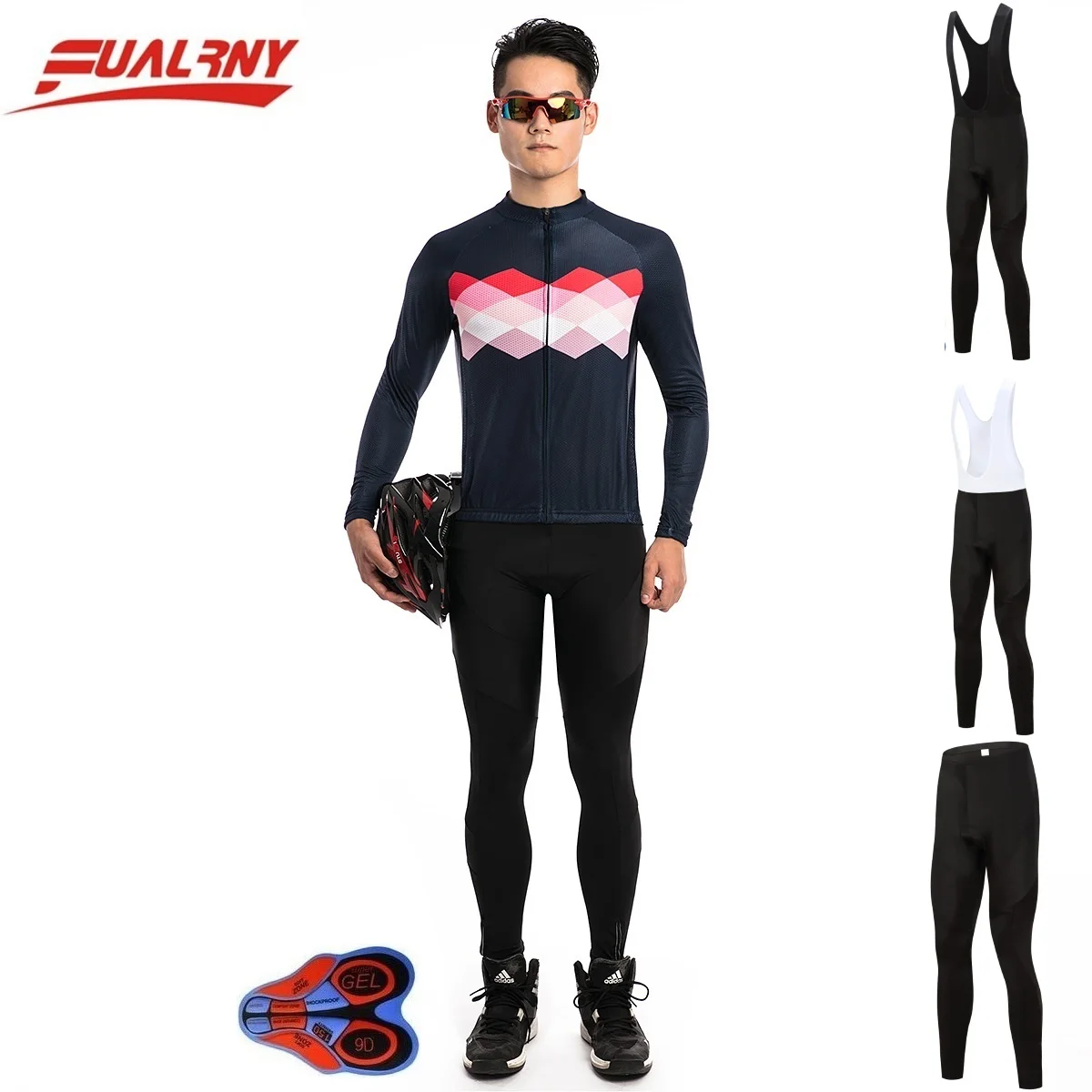 Long sleeve Ropa Ciclismo Cycling Jersey sets 9D/Autumn Bicycle Clothing/MTB Bike Clothes For Man Bright chest 2018 Team FUALRNY | Спорт и