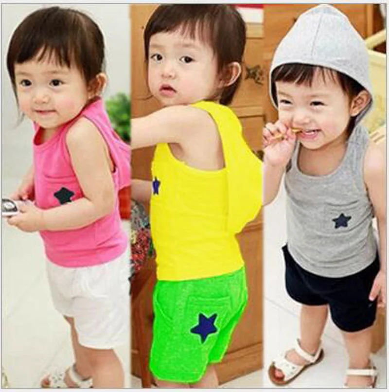 В 2016 году г.новая комплектная одежда для мальчиков и девочек Летний комплект