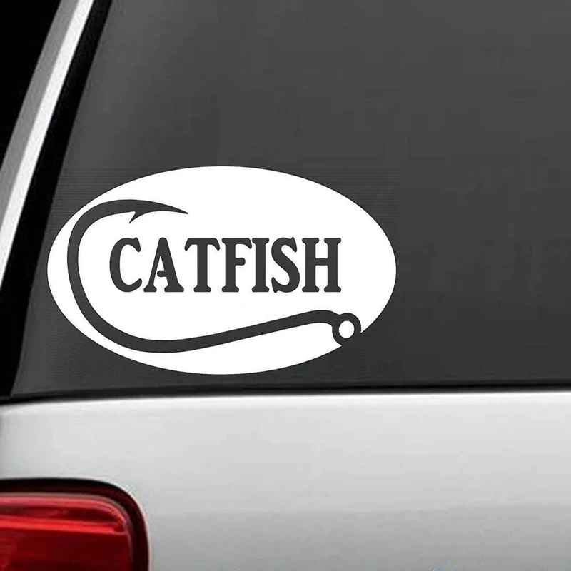 Круглая наклейка с рыбалкой на сома для автомобиля, грузовика, ноутбука, лодки и других поверхностей, милые и интересные модные наклейки.