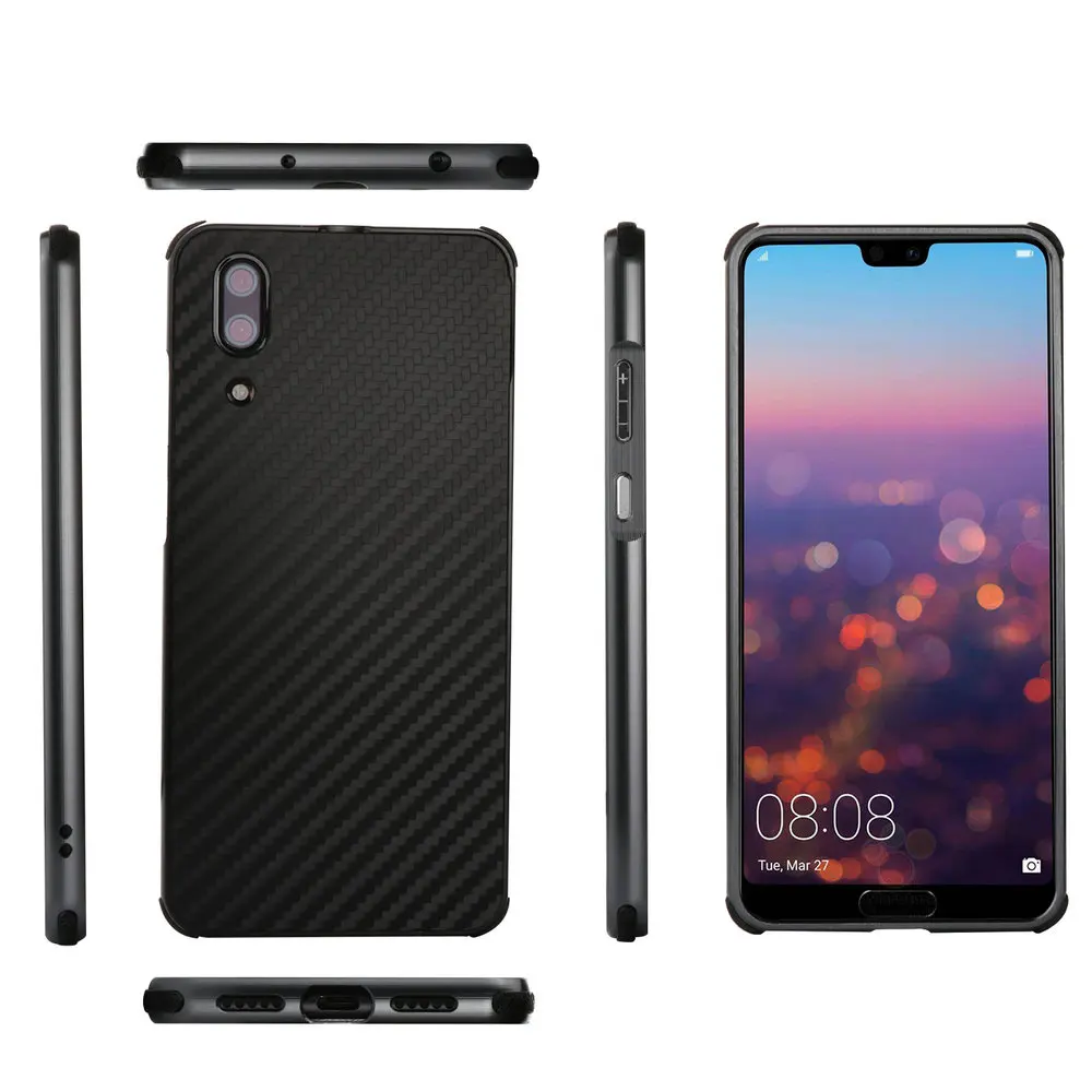 Роскошный алюминиевый бампер для Huawei P20 Жесткий ПК задняя крышка металлический