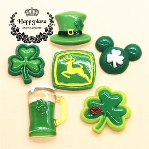 10 шт. резиновый оленьлистшляпакружка Счастливый День Святого Патрика кабошон с плоским основанием миниатюрные художественные принадлежности декоративные поделки