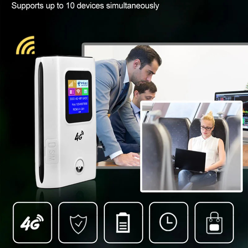 Портативный разблокированный 3g 4G LTE беспроводной терминал данных Wi-Fi маршрутизатор 5200 мАч банк питания карманный мобильный Wifi точка доступа с слотом для sim-карты