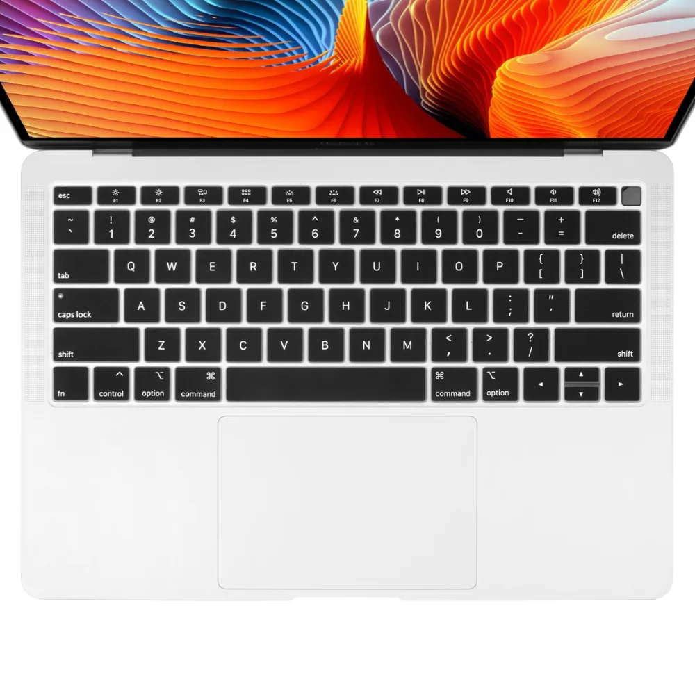 

Английский для MacBook New Air 13 2019 2018 A1932 Touch ID, Силиконовая накладка на клавиатуру, наклейка, Защитная пленка для клавиатуры