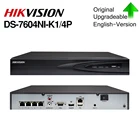 Hikvision Original DS-7604NI-K14P 4CH POE Embedded Plug Play 4K PoE NVR для IP-камеры системы видеонаблюдения, возможность выбора жесткого диска.