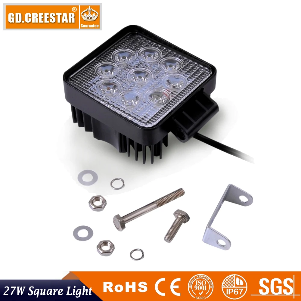 Квадратный светодиодный рабочий светильник 27 Вт 4 дюйма для грузовиков