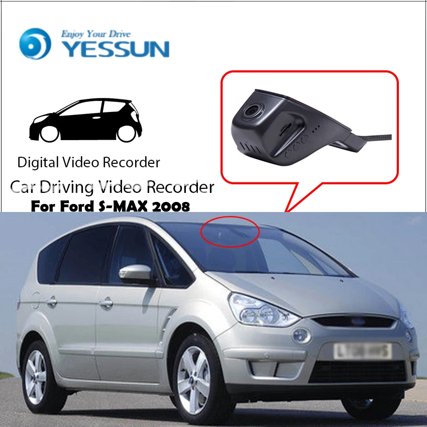 YESSUN для Ford S-MAX 2008 автомобильный мини видеорегистратор для вождения видео регистратор приложение управление Wifi камера регистратор видеорегистратор