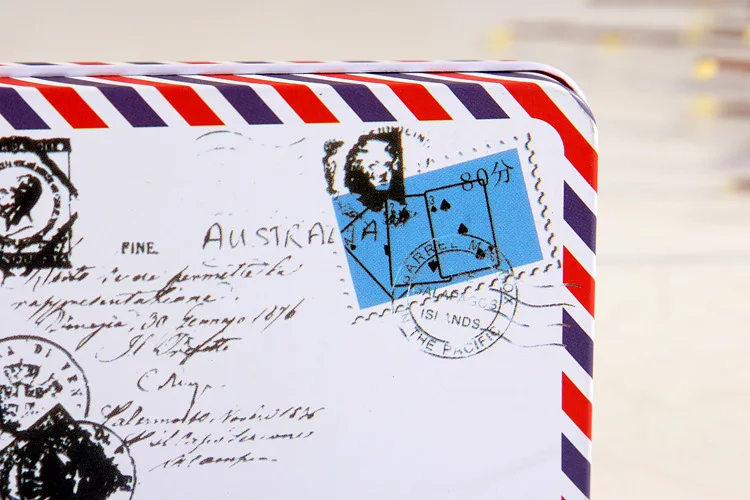 1 шт. расстояние буквы маленькая жестяная коробка канцтовары в стиле ретро из