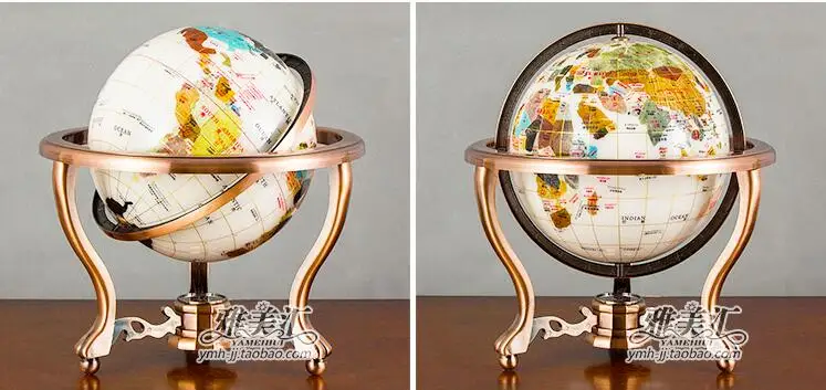 Gem stone Globe Earth 320mm ball World Globe World Map Metal Support ,Worth buying