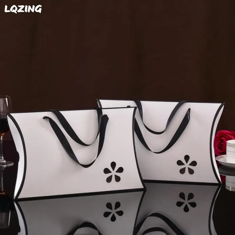 15x большая подарочная коробка упаковочная бумажная с окном белая черная