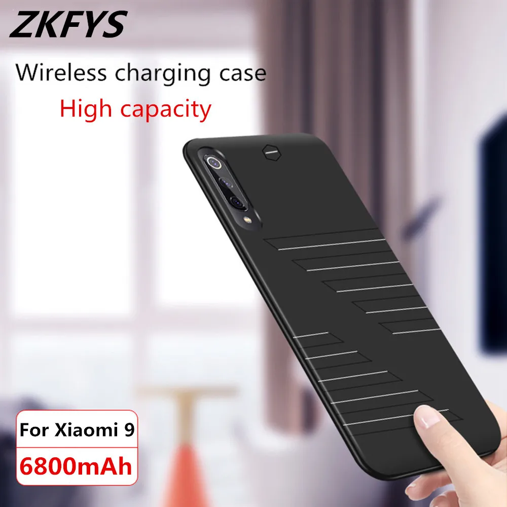 ZKFYS силиконовые чехлы для зарядки аккумуляторов Xiaomi Mi 9 чехол аккумулятора 6800 мАч