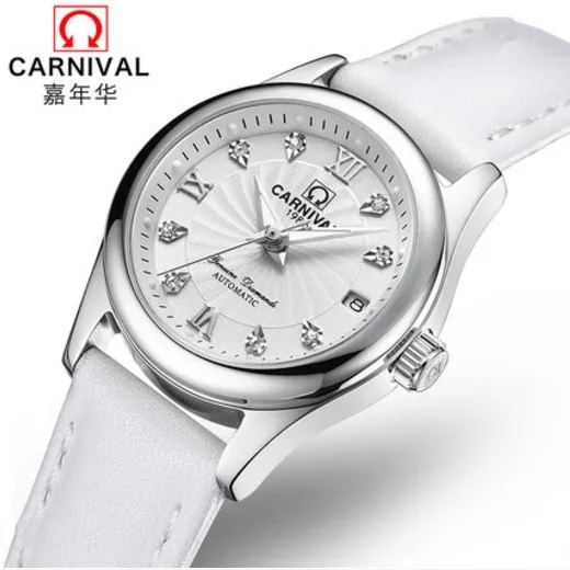 Silver white SF8830 Карнавальные женские часы Топ люксовый бренд женские Автоматические механические часы женские сапфировые водонепроницаемые relogio feminino reloj mujer - Цвет: Silver white SF8830