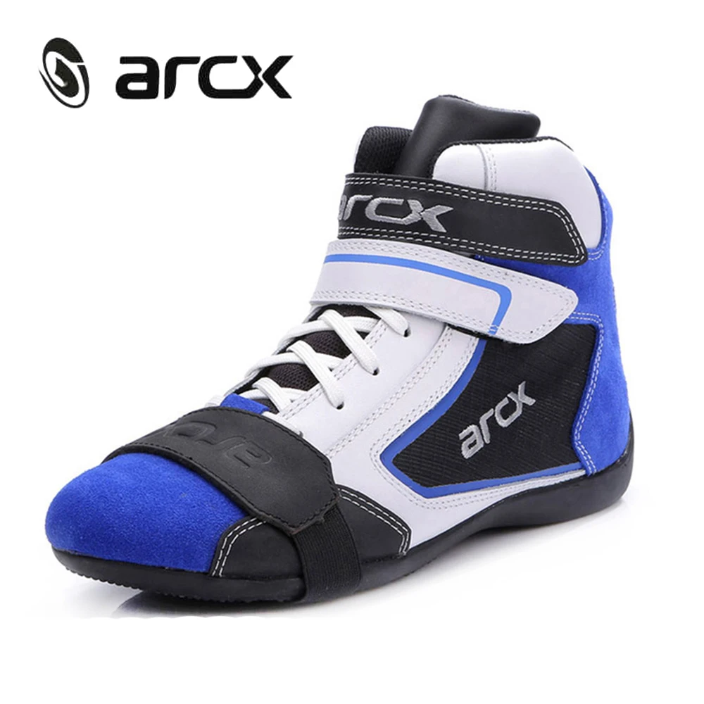 ARCX/Мужские ботинки в байкерском стиле из натуральной коровьей кожи; дышащие ботинки для скутера и скутера; мотоциклетные ботинки; Байкерская обувь
