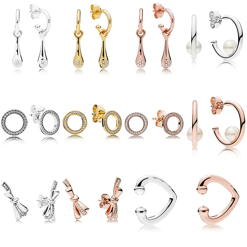 Подлинные серьги из стерлингового серебра 925 пробы с жемчугом и сердечком