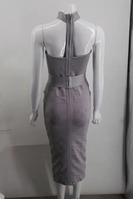 Высокое качество розовый серый с плеча Bodycon Бандажное платье знаменитость Коктейльные Вечерние платья
