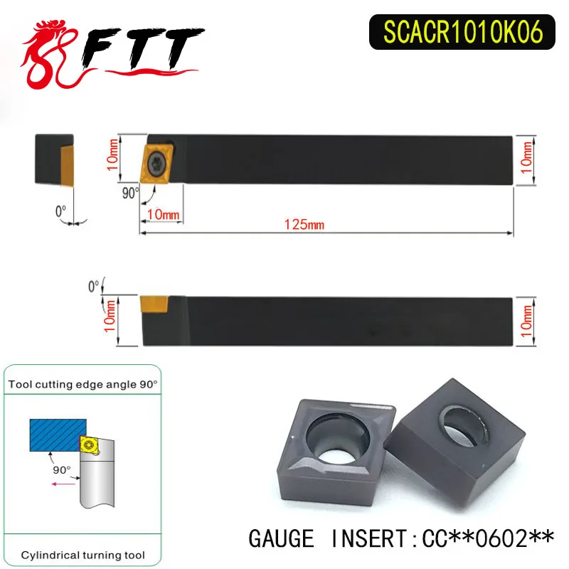 

SCACR1010K06 90 Degrees External Turning Tool Holder For CCMT060204 Used on CNC Lathe Machine