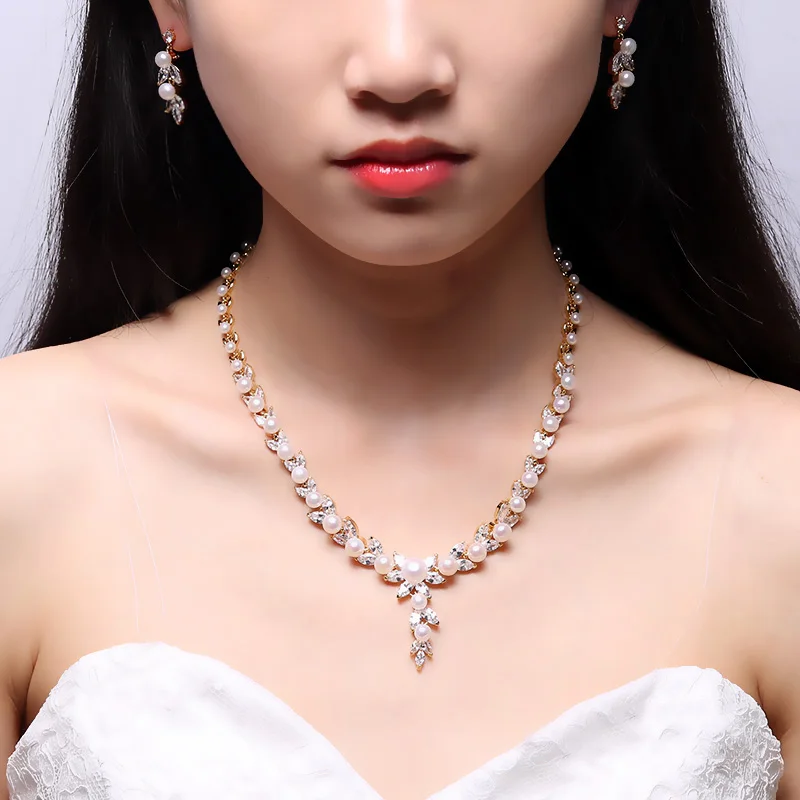 JYX Pearl Jewelry Set 4-9mm White Flat Round Freshwater Necklace &amp Earrings 16.5&quot | Украшения и аксессуары