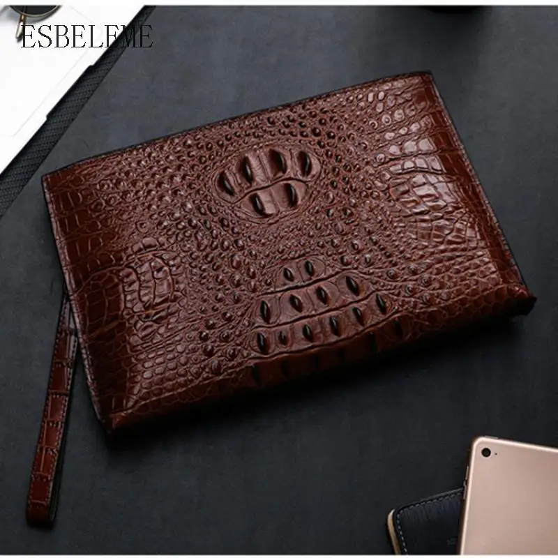 Новинка 2019 мужские клатчи бумажники для телефона черная натуральная деловая