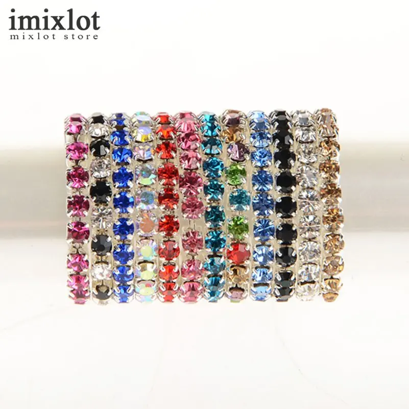 Imixlot 12 шт./лот Смешанная Кристалл Rhinestone палец Кольца для Для женщин Регулируемый