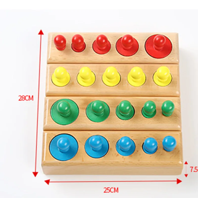 

New Wooden Baby Toys Montessori Colour Cylindrical Socket